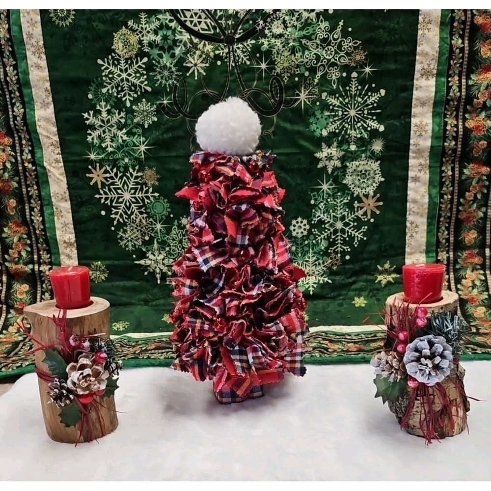 Homemade Tree With Two Candle Holders‎